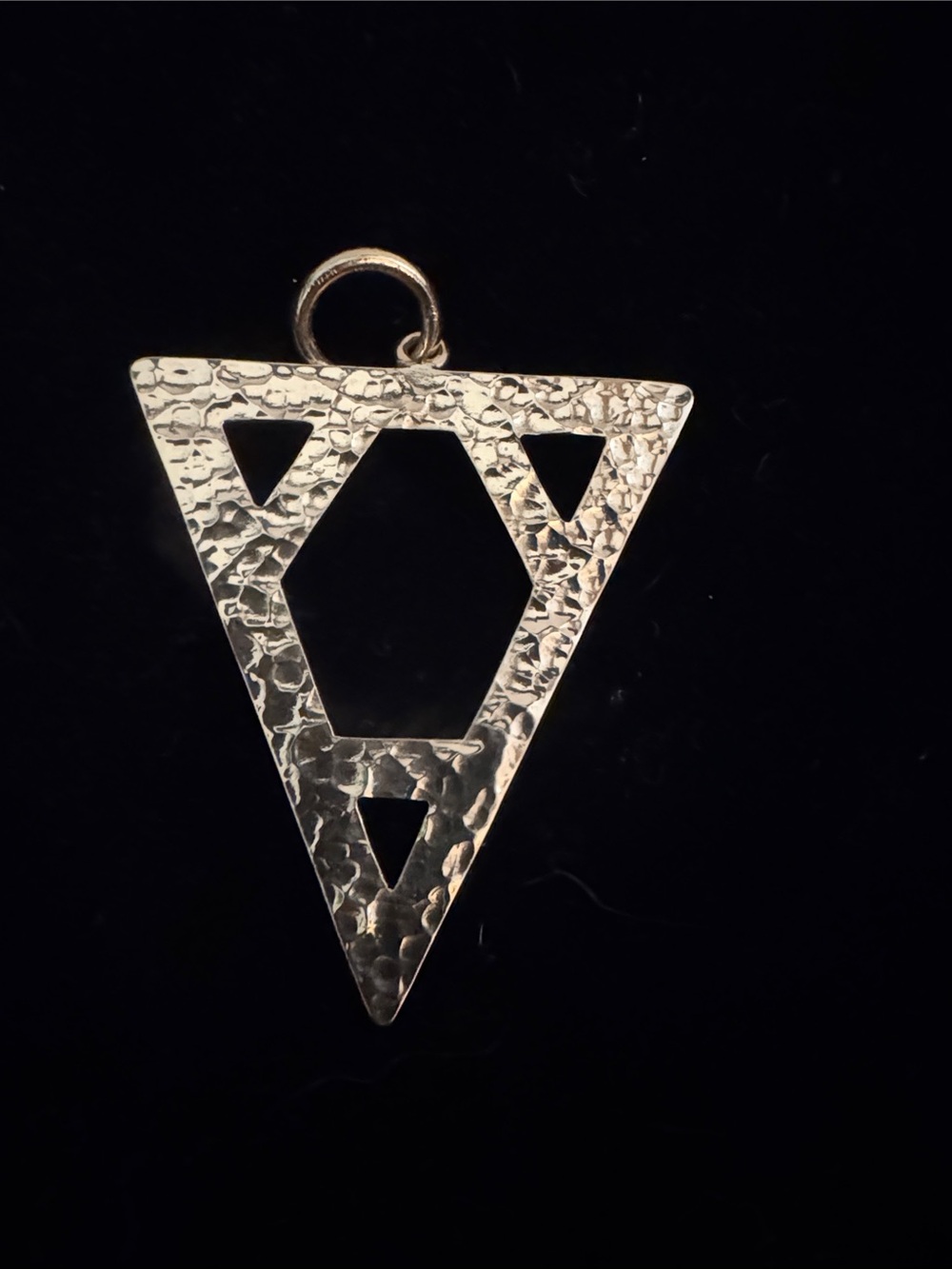 Charles Albert Alchemia Hammered Gold Triangle Pendant